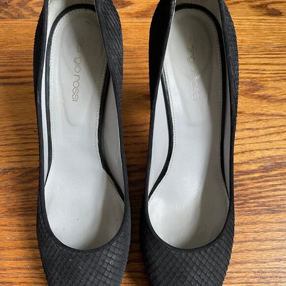 Sergio Rossi Black Snakeskin-look Pumps, EU 40 - Picture 9 of 16